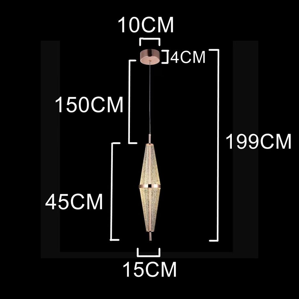 Luminara Crystal Teardrop Pendant Lamp in Rose Gold