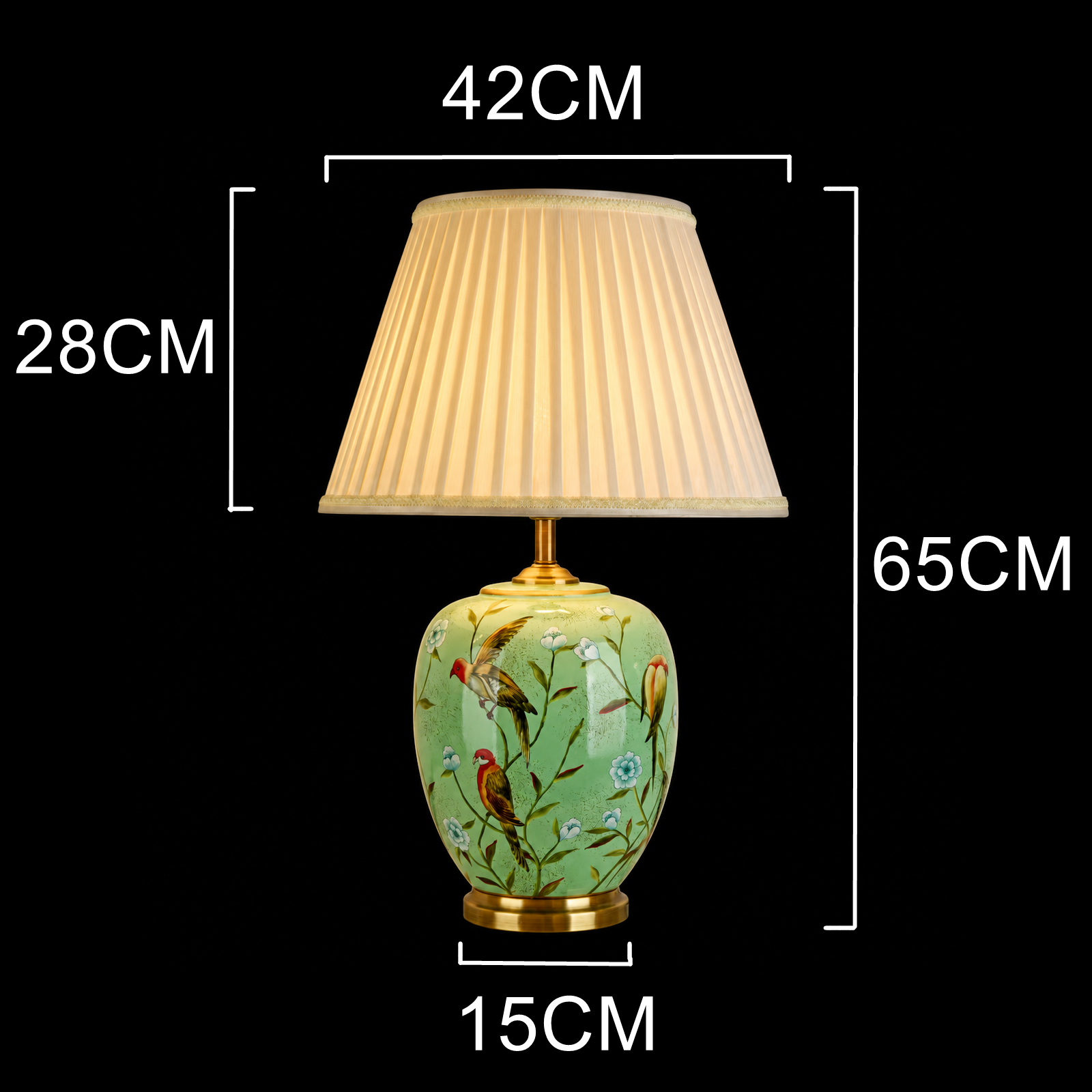 Vintage Hand-Painted Ceramic Table Lamp