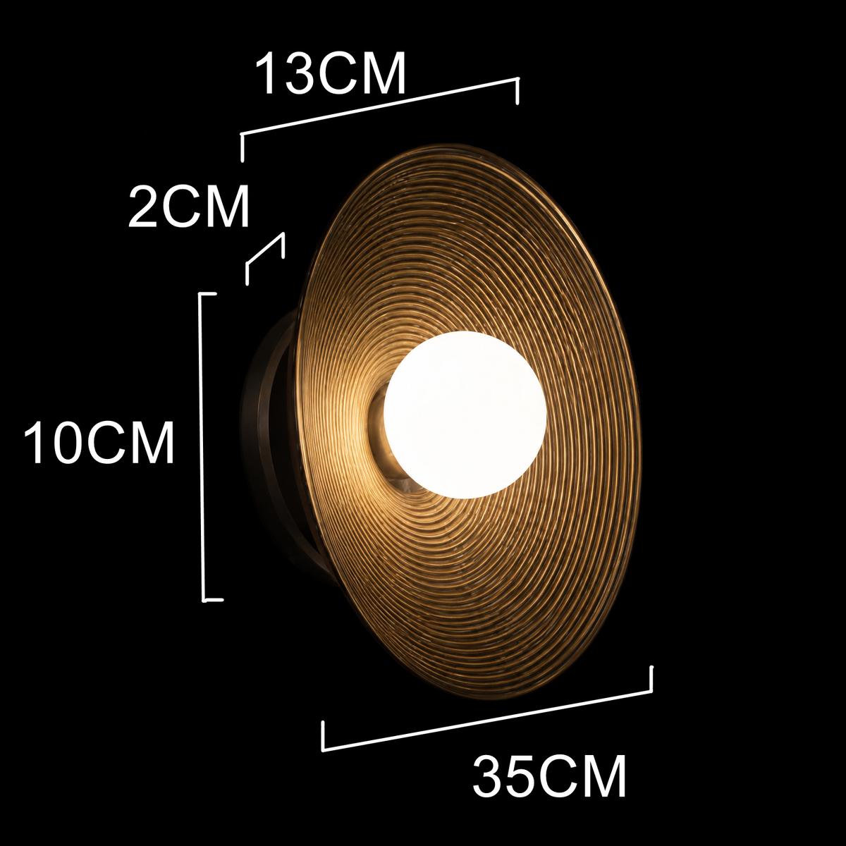 Aureon Ripple Glass Wall Light