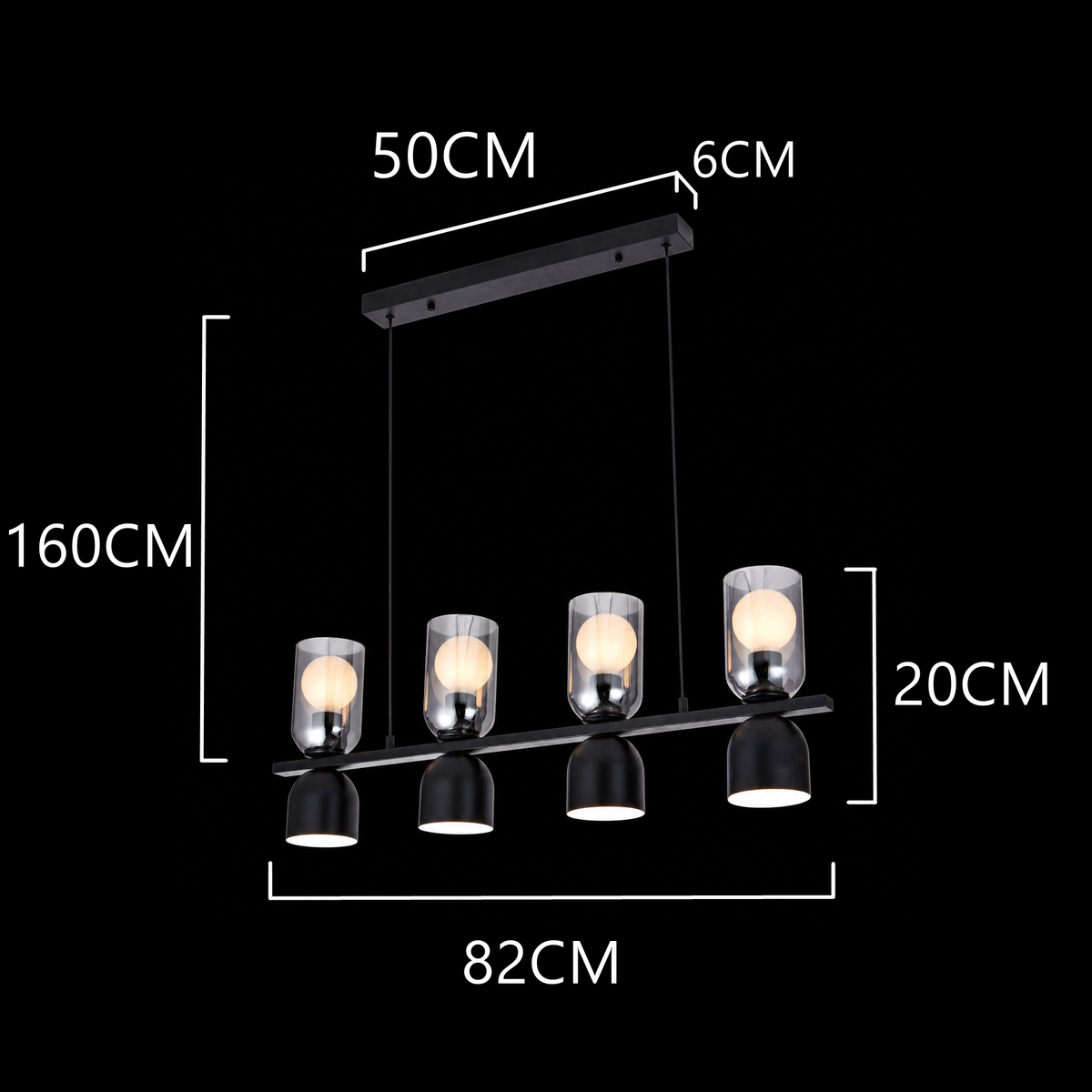FusionGlow 4-Light Suspension Chandelier