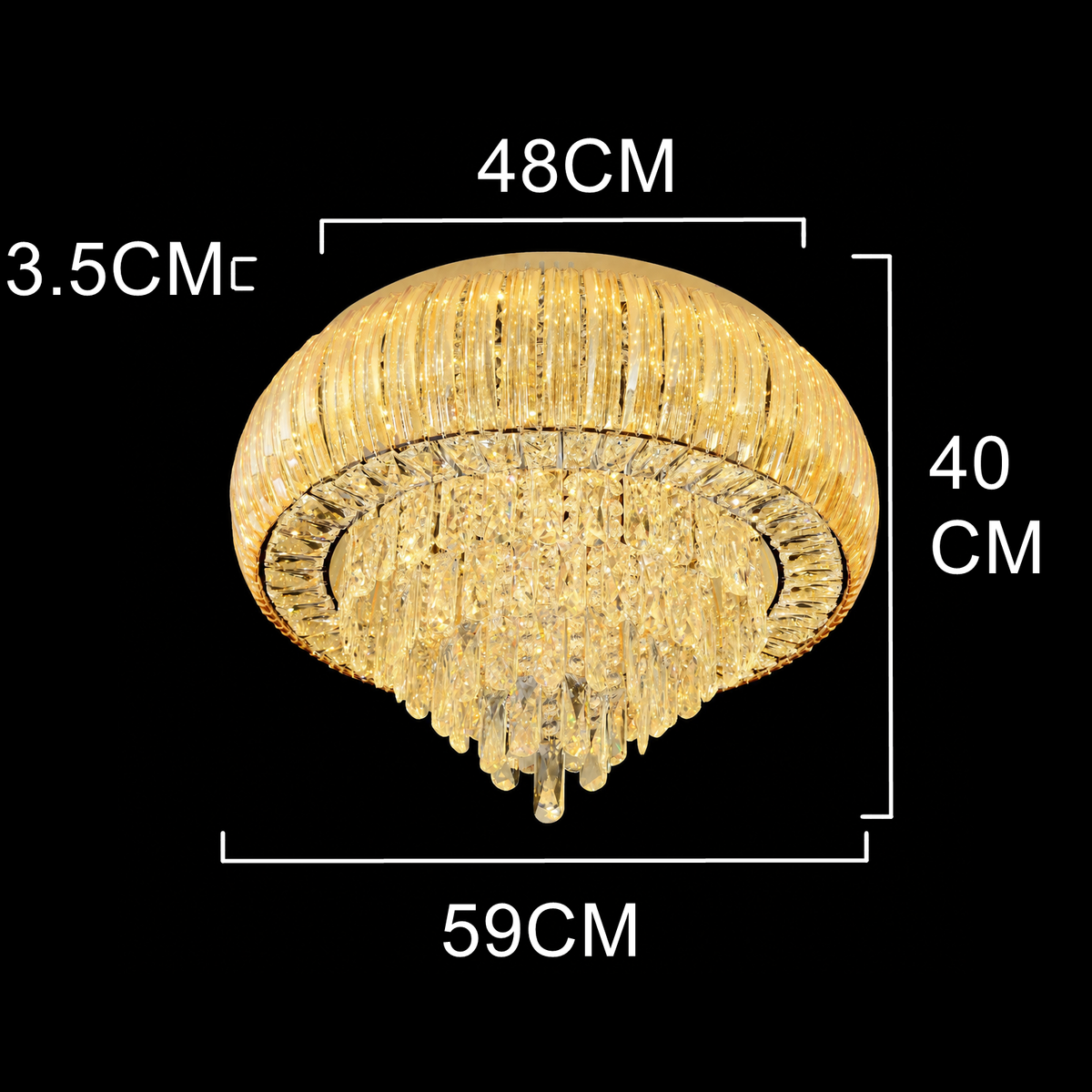 Luminara Halo Crystal Flush Mount Chandelier