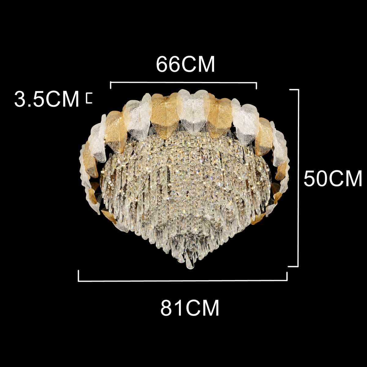 Opaline Cascade Crystal Flush Mount Chandelier
