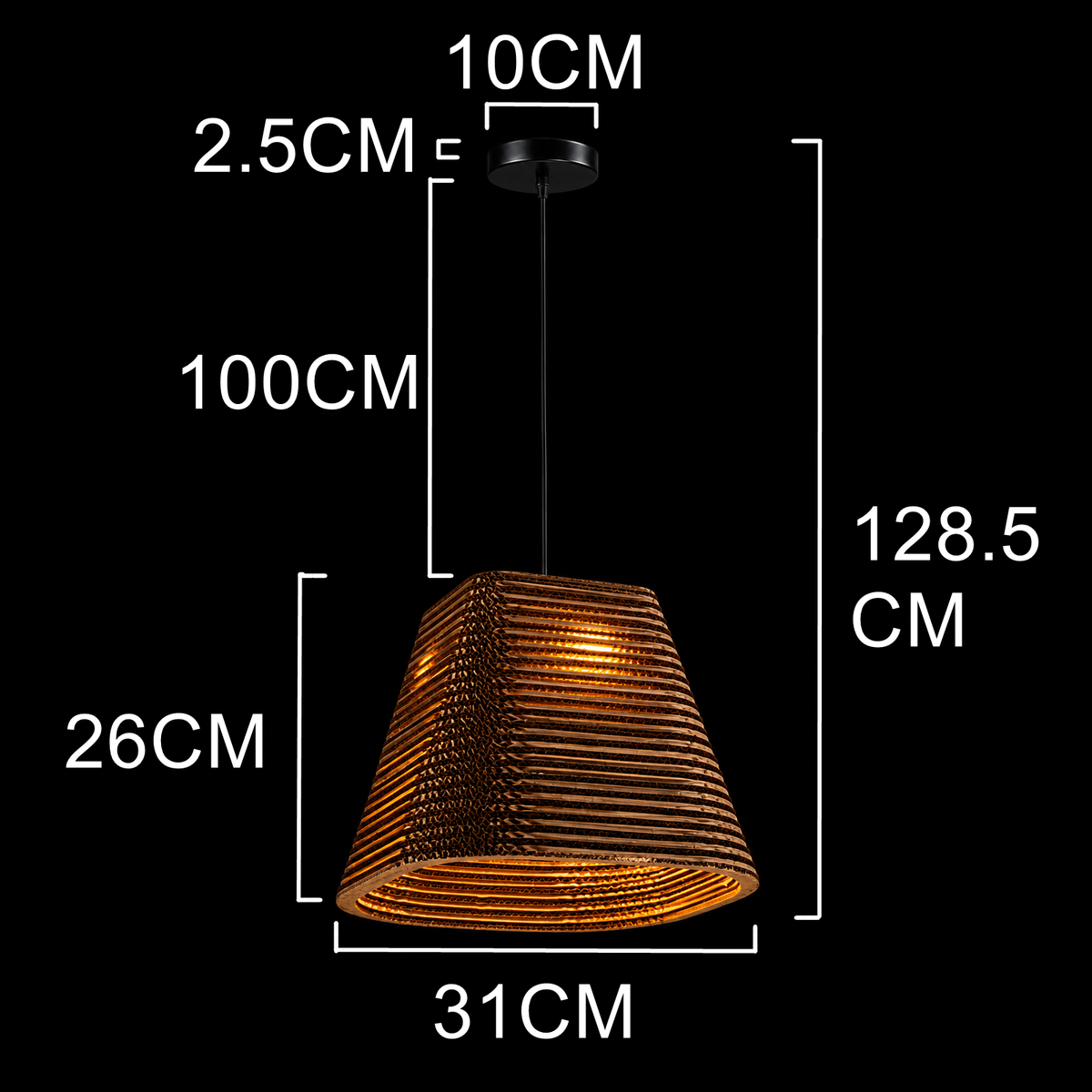 Terra Cube Geometric Textured Pendant Light