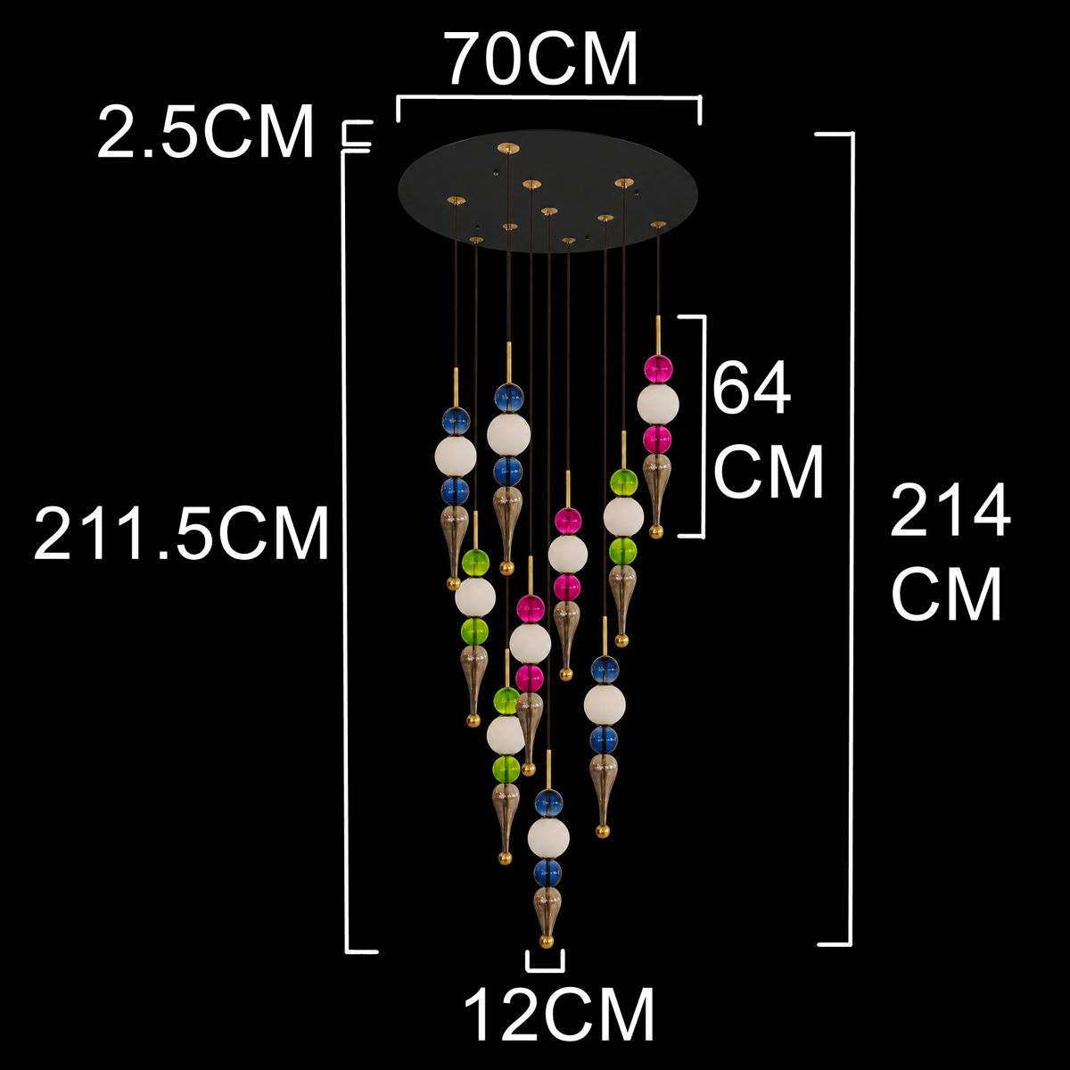 Prism Cascade Pendant Chandelier – Artistic Luxury for Modern Interiors