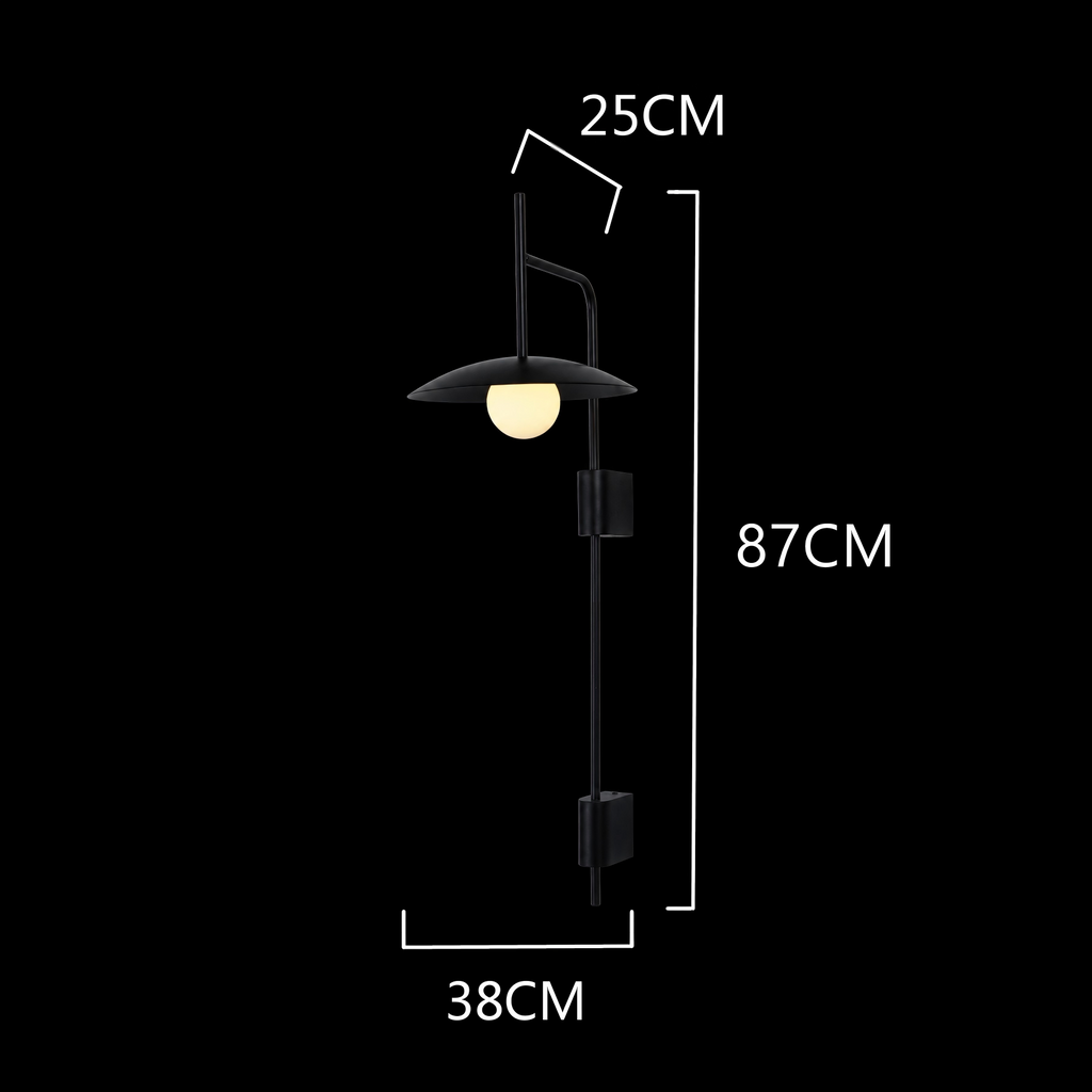 Modern Black Dome Wall Light