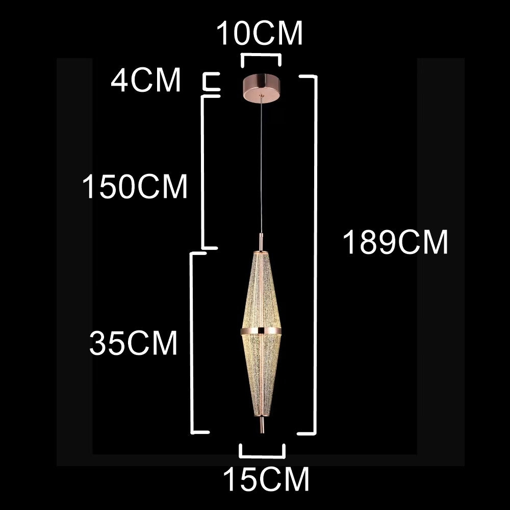 Luminara Crystal Teardrop Pendant Lamp in Rose Gold