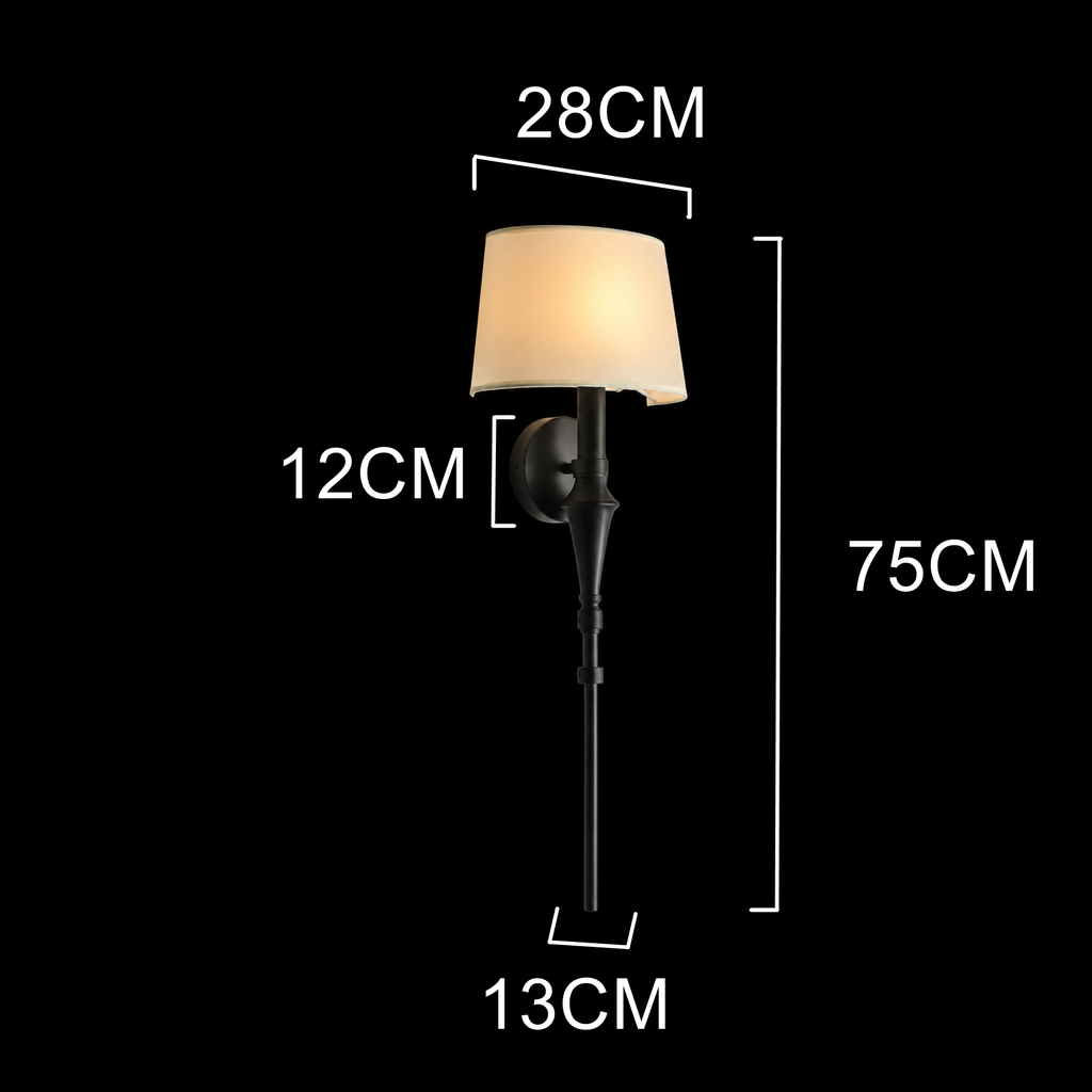 Noir Elegance Fabric Wall Sconce