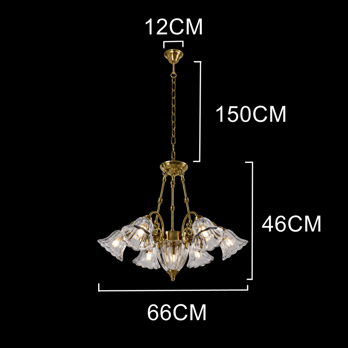 Golden Glass Flower Chandelier