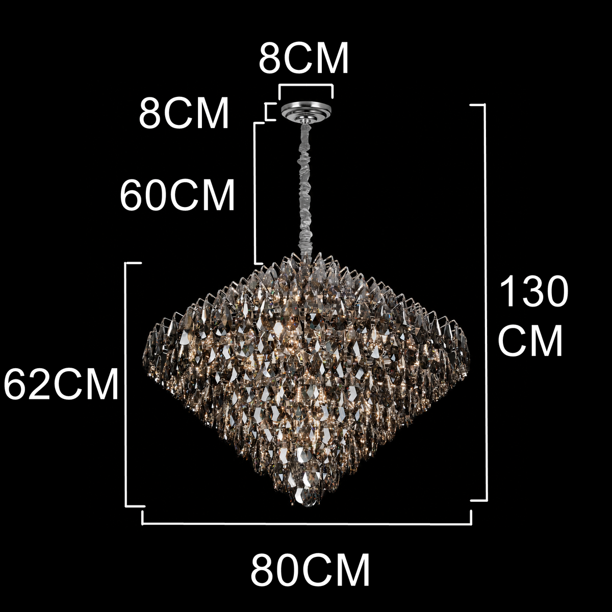 Luxury Square Crystal Chandelier