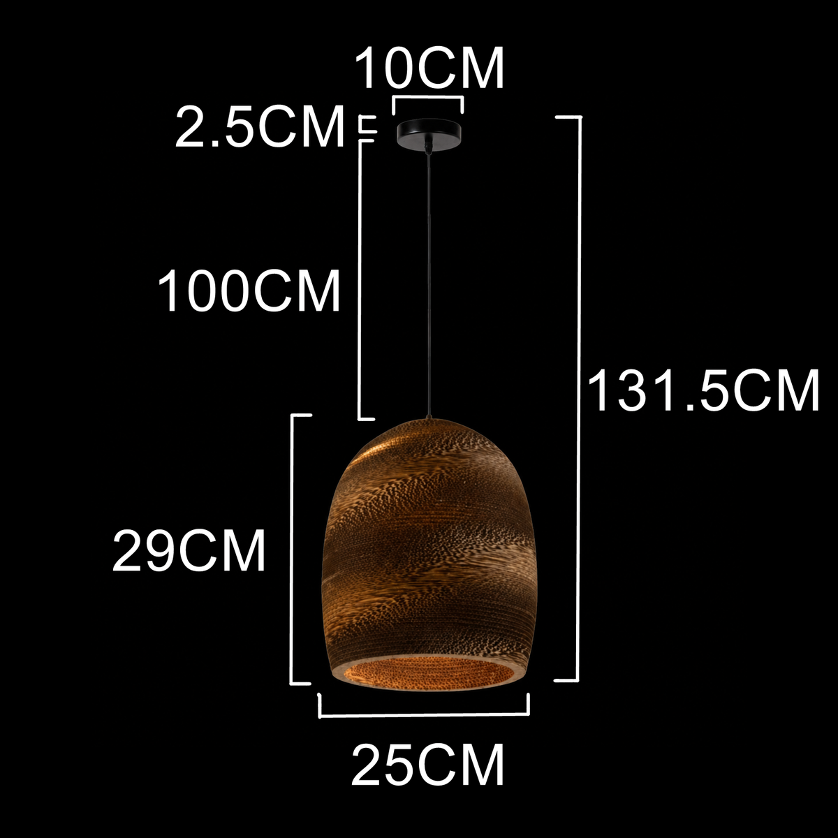 Antique Copper Textured Dome Pendant Light