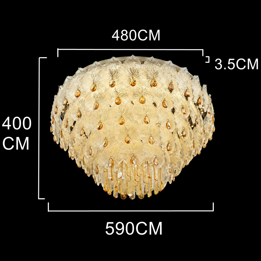 Aurora Bloom Crystal Flush Mount Chandelier
