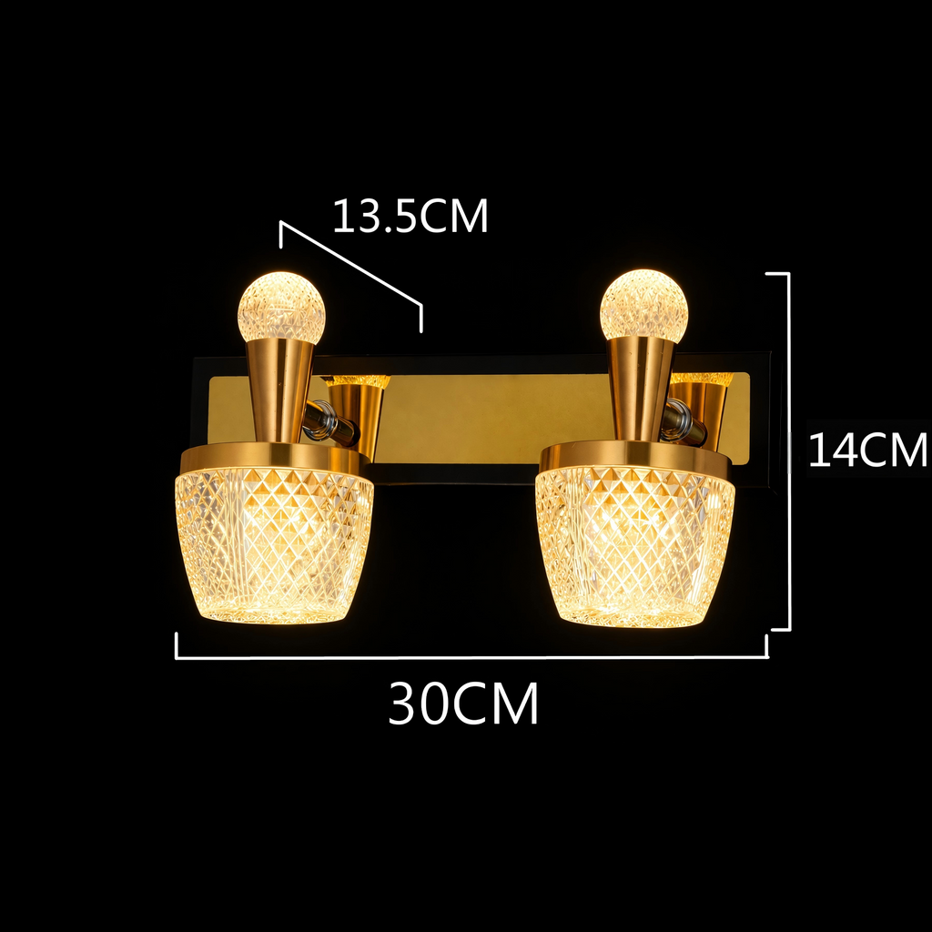 Noor Double Crystal Wall Light