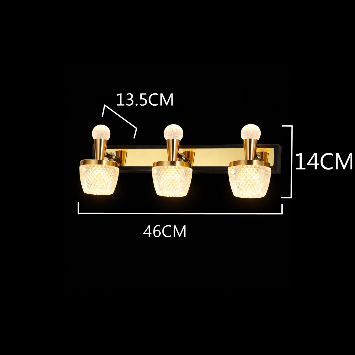 Elara Triple Crystal Wall Light