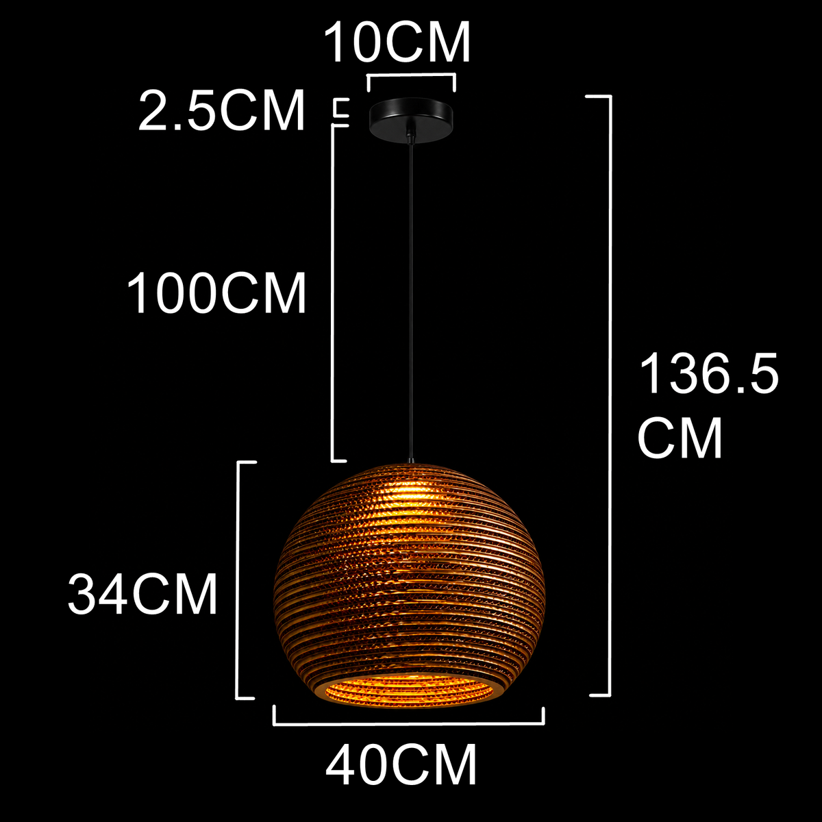Aurora Round Textured Pendant Light