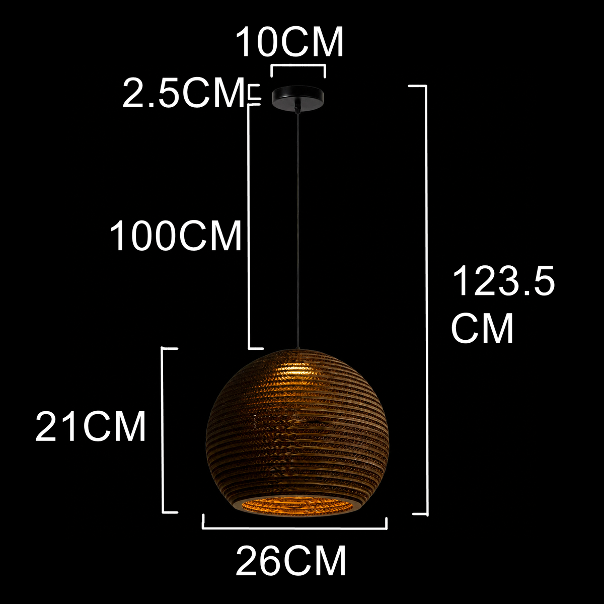 Aura Wooden Globe Pendant Light