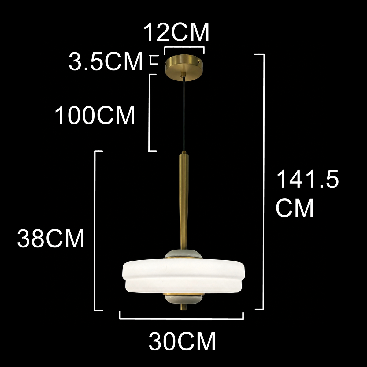 Aurelia White & Gold Disc Pendant Light