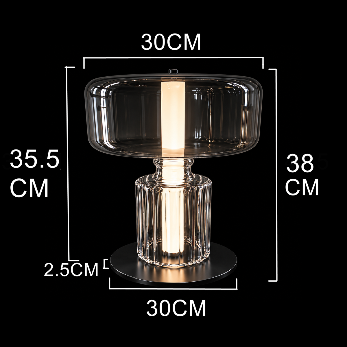 Aurelia Amber Glass Table Lamp
