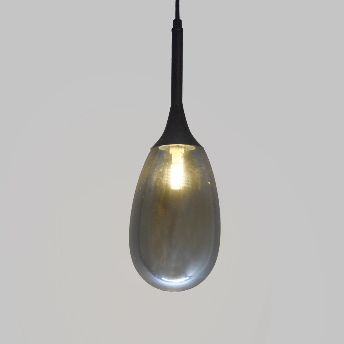 Smoked Drop Glass Pendant Lamp