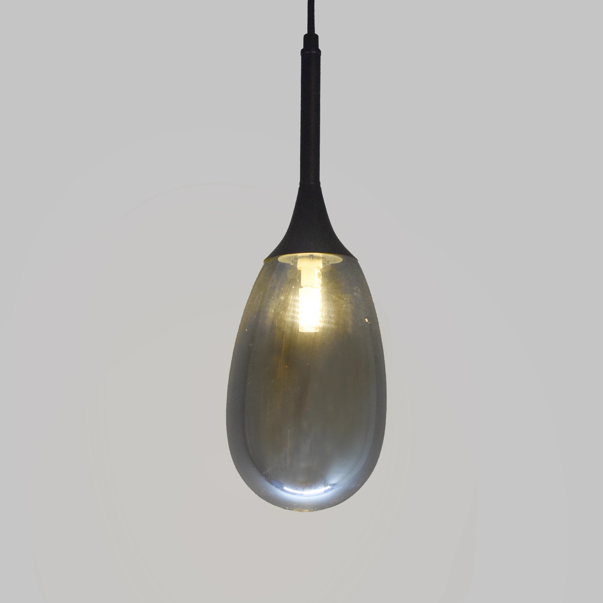 Smoked Drop Glass Pendant Lamp