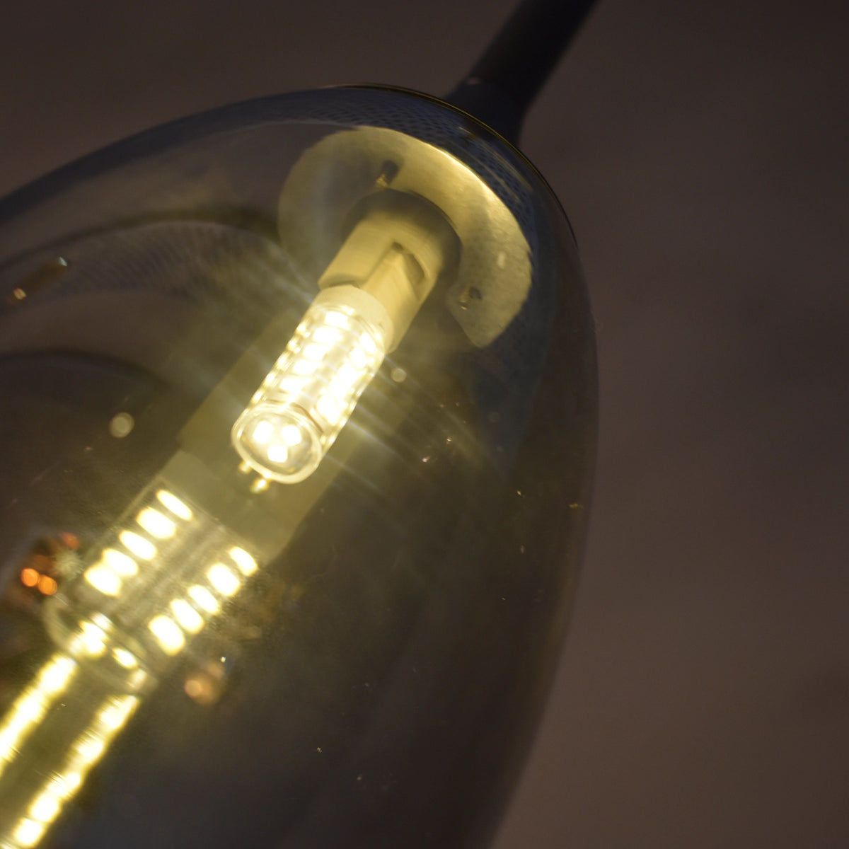 Smoked Drop Glass Pendant Lamp