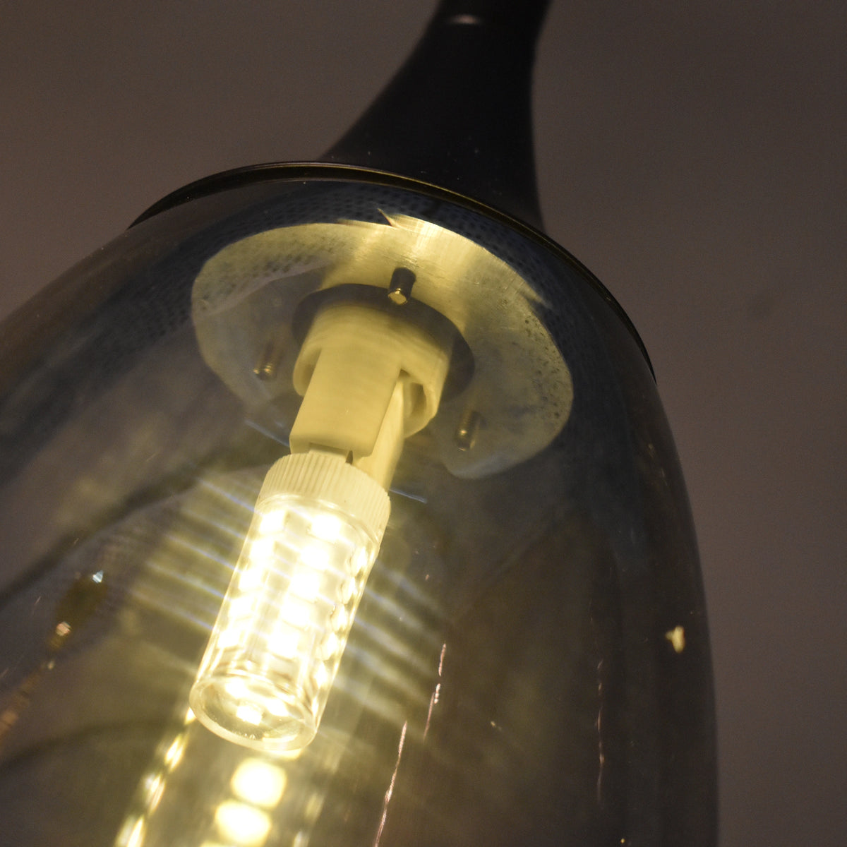 Smoked Drop Glass Pendant Lamp