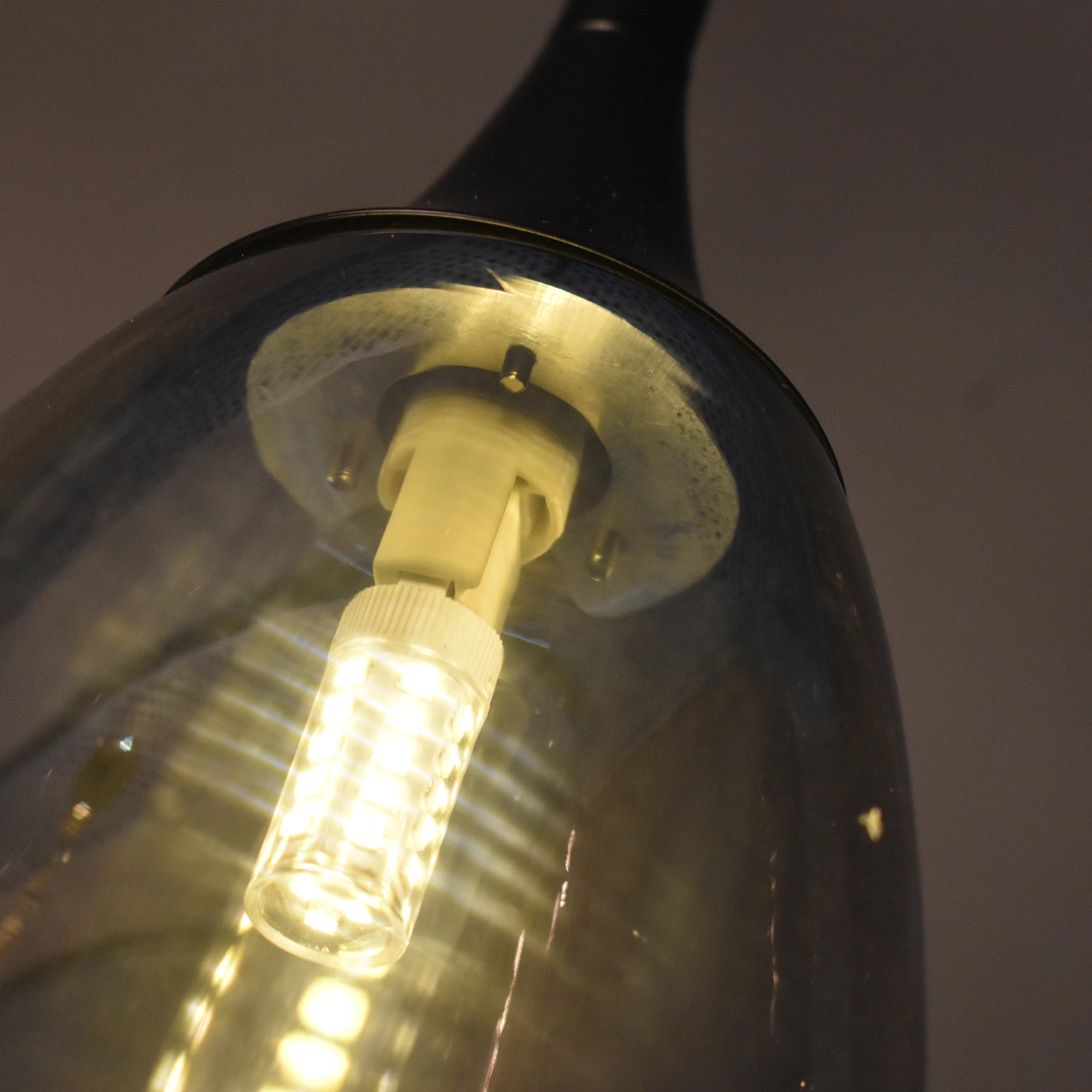 Smoked Drop Glass Pendant Lamp