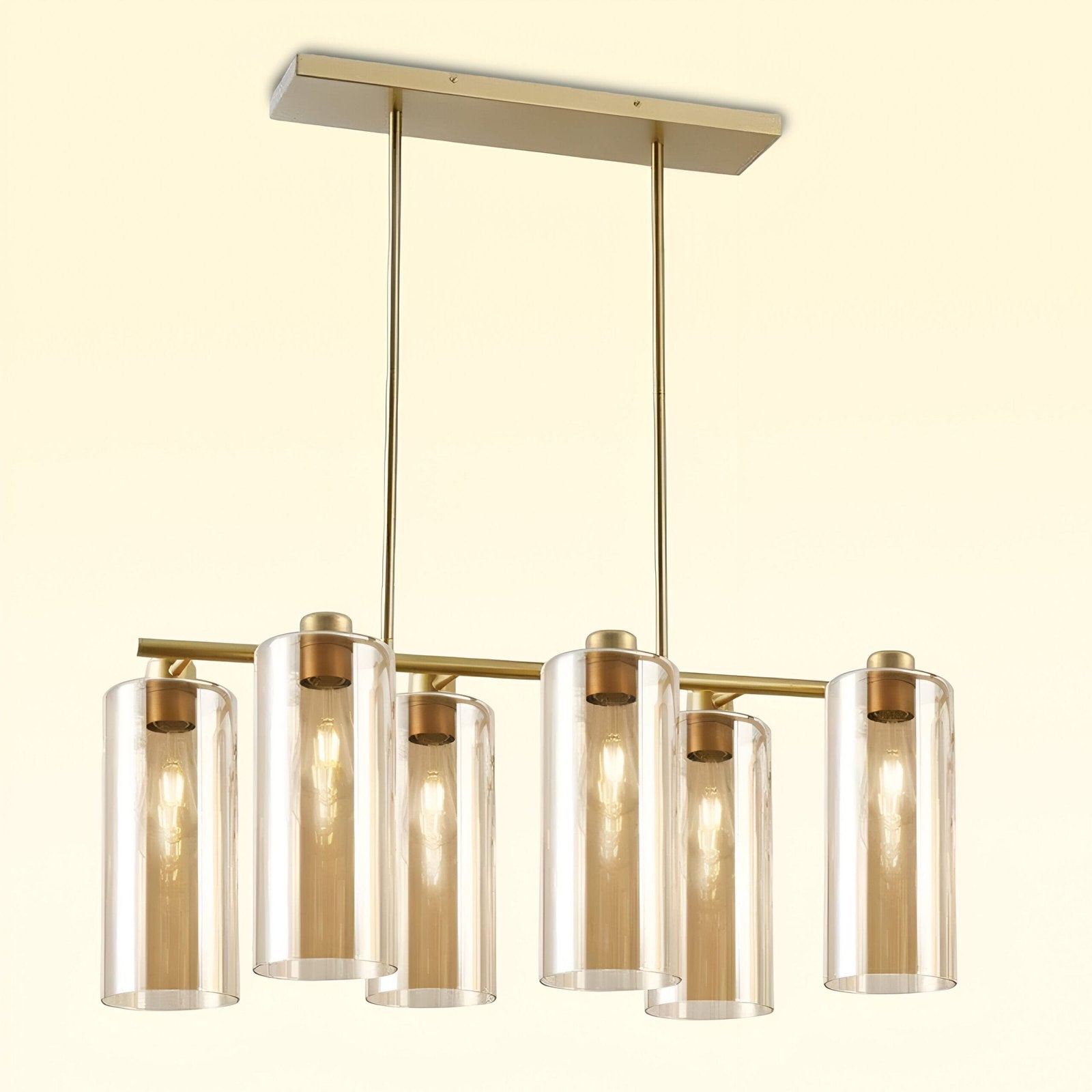 Smokey Lux (Gold) Glass Chandelier
