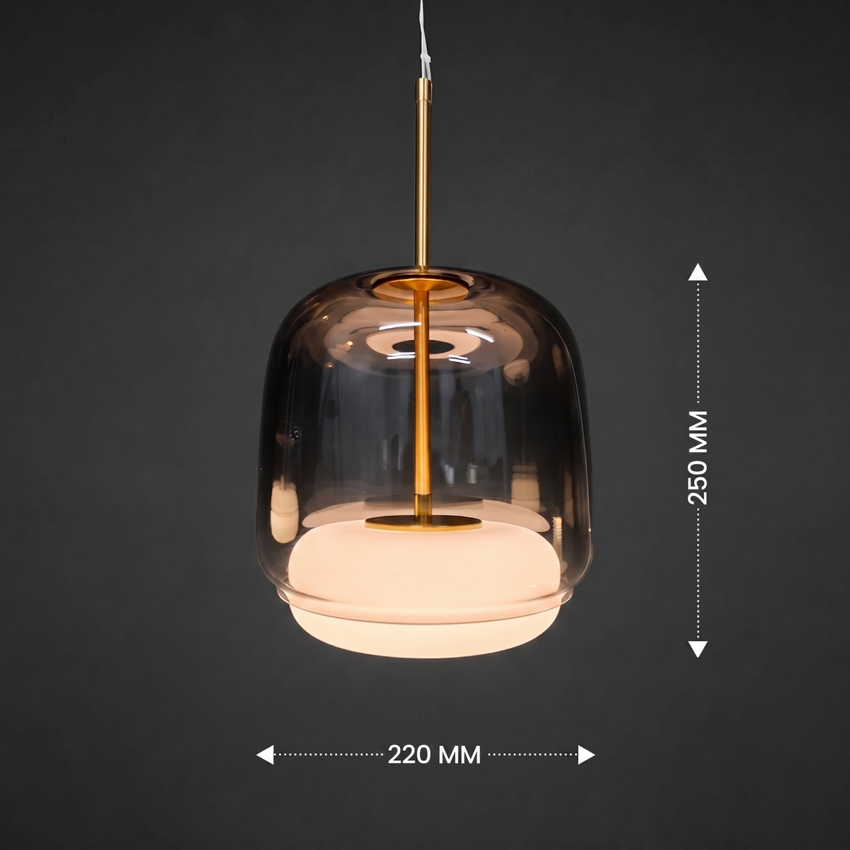 Velmora Aurex Cylinder Glass Pendant Light