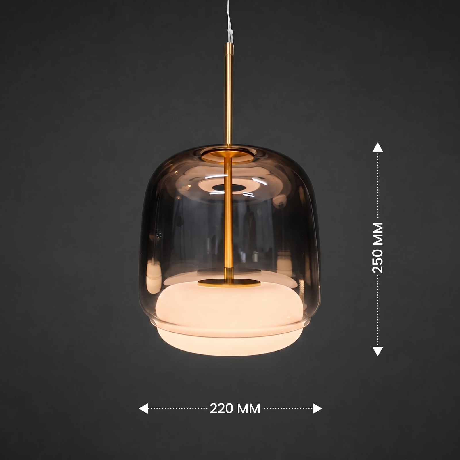 Velmora Aurex Cylinder Glass Pendant Light