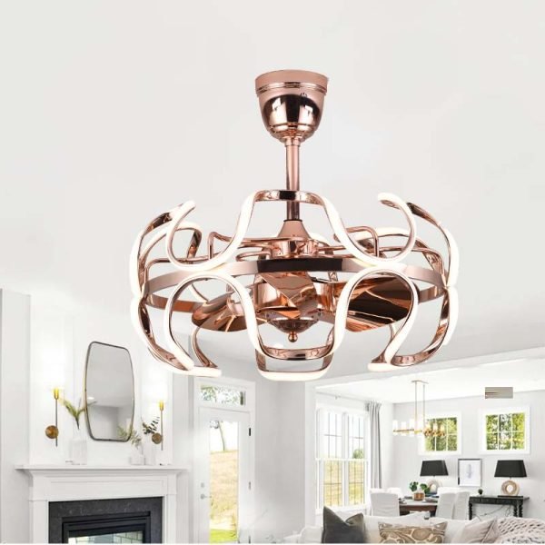 Flamingo Rose Gold Ceiling Fan luxury lighting home decor store india