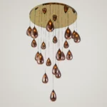 Aurora Droplets Chandelier (Rose Gold)