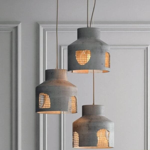 Modern Muse (Wide) Natural Cement Pendant