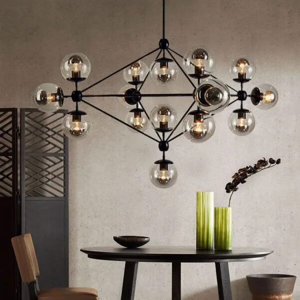 Dark Night 15 Glass Chandelier