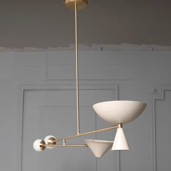 Neutral Bowl Beige Chandelier