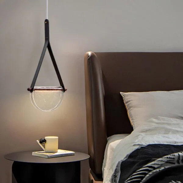 Kyoto Wood (Glass, Leather) Pendant Light
