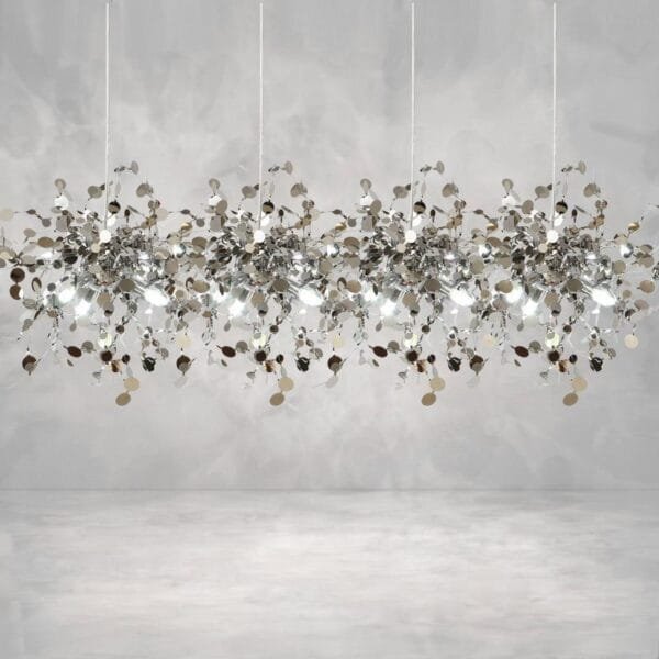 Chrome Beam Chandelier luxury lighting home decor store india