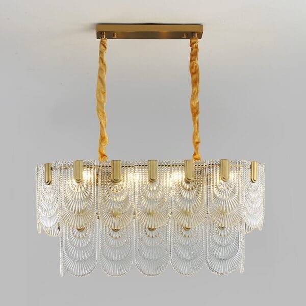 Golden Lily Glass Chandelier luxury lighting home decor store india