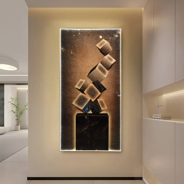 Abstract Cube LED Sculpture Wall Art