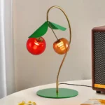 Artistic Gold Cherry Glass Table Lamp