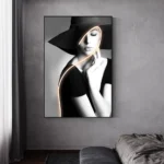 Chic Fedora Aura Portrait Wall Art