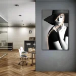 Chic Fedora Aura Portrait Wall Art -3