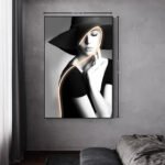 Chic Fedora Aura Portrait Wall Art -6