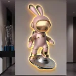 Cosmic Bunny Astronaut Figure Wall Art