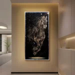 Dazzling Silver Horse Illuminated Glitter Wall Art -1