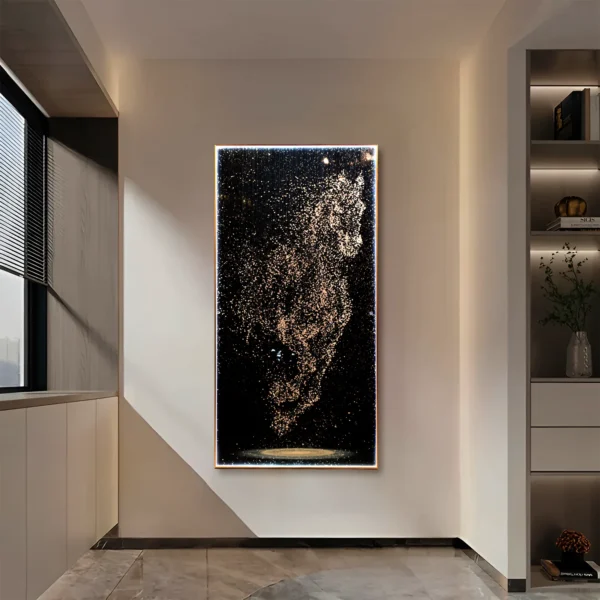 Dazzling Silver Horse Illuminated Glitter Wall Art