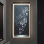 Dazzling Silver Horse Illuminated Glitter Wall Art -5