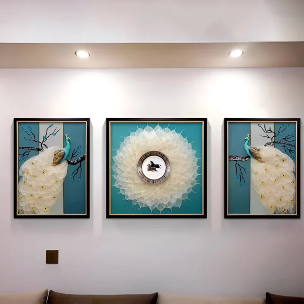 Elegant Peacock 3-Piece Wall Decor Art Set