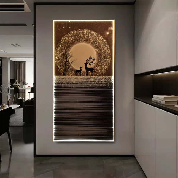 Enchanted Forest Deer Wall Art with Glow Ring