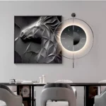Galloping Spirit Art & Luminous Modern Clock Set