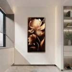 Luminous Golden Bloom Illuminated Wall Art